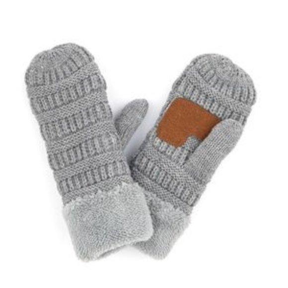 C.C Kids Ribbed Knit Mitten Gloves - Picture 1 of 1